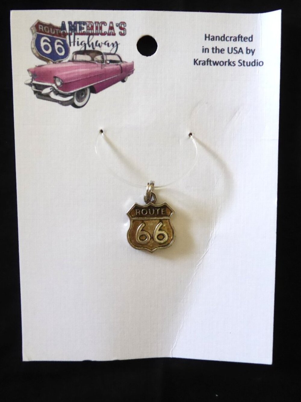 NEW ROUTE 66 HIGHWAY SIGN SILVER METAL BRACELET CHARM AMERICA